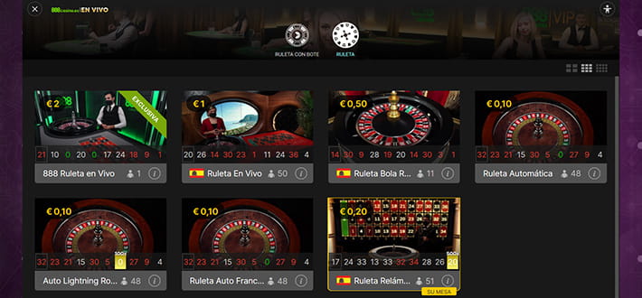 Evolution live roulette wheels available at 888casino live online casino in Africa.