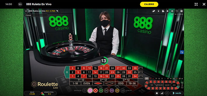 Exclusive live roulette game from 888casino live in Africa.