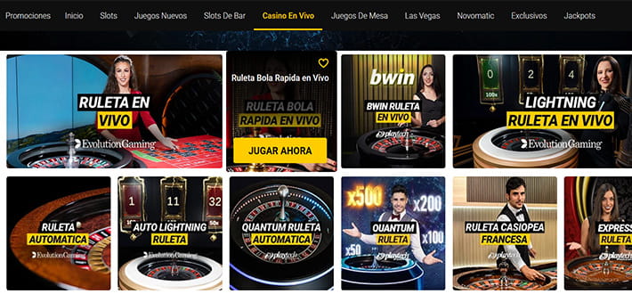 Evolution and Playtech live roulette wheels available at bwin live casino in Africa.