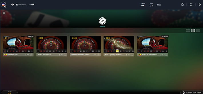 Evolution live roulette wheels available at Casumo live casino in Africa.