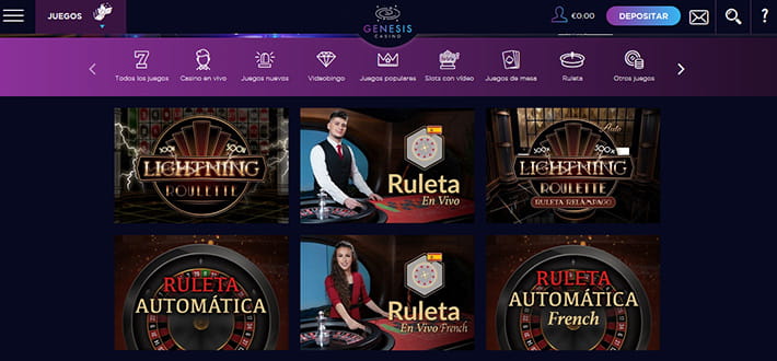Live Evolution live roulette wheels available at Genesis Casino in Africa.