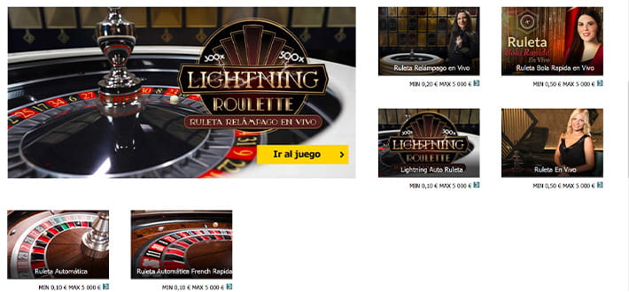 Evolution live roulette wheels available at the Interwetten live casino in Africa.