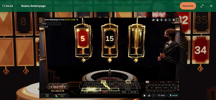 Lightning live roulette game from Mr Green live casino in Africa.