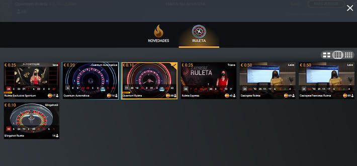 Playtech live roulette wheels available at Sportium live online casino in Africa.