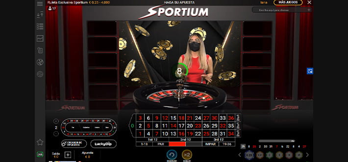 Play an exclusive live roulette available at Sportium live online casino in Africa.